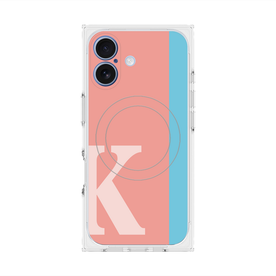 プレミアムスクエアケース with MagSafe［ オリジナル - initial color line - K pink ］