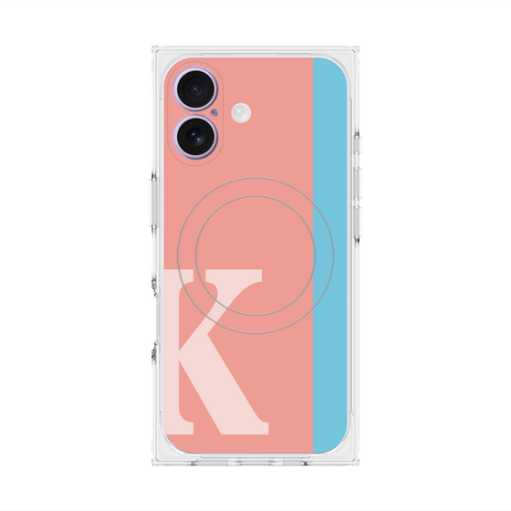 プレミアムスクエアケース with MagSafe［ オリジナル - initial color line - K pink ］