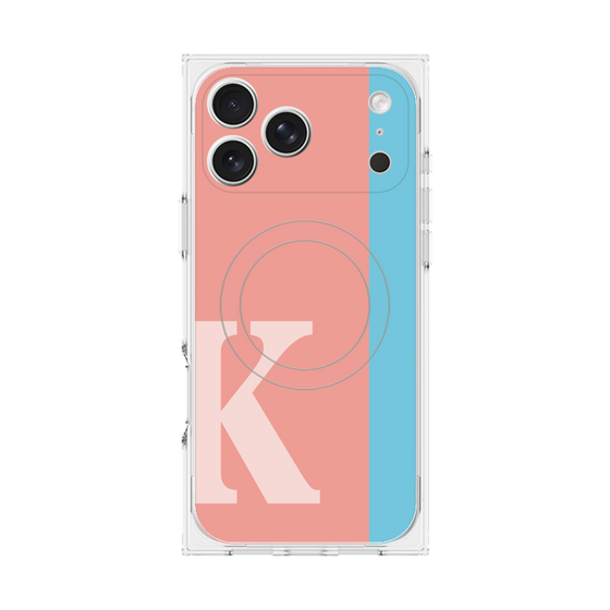 プレミアムスクエアケース with MagSafe［ オリジナル - initial color line - K pink ］