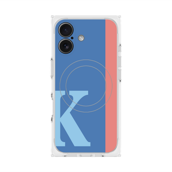 プレミアムスクエアケース with MagSafe［ オリジナル - initial color line - K blue ］