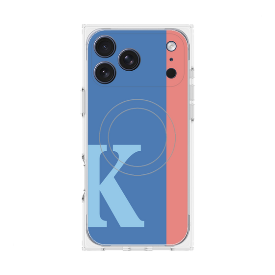 プレミアムスクエアケース with MagSafe［ オリジナル - initial color line - K blue ］