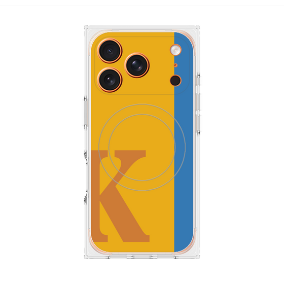 プレミアムスクエアケース with MagSafe［ オリジナル - initial color line - K orange ］