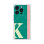 プレミアムスクエアケース with MagSafe［ オリジナル - initial color line - K green ］