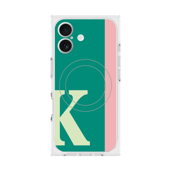 プレミアムスクエアケース with MagSafe［ オリジナル - initial color line - K green ］