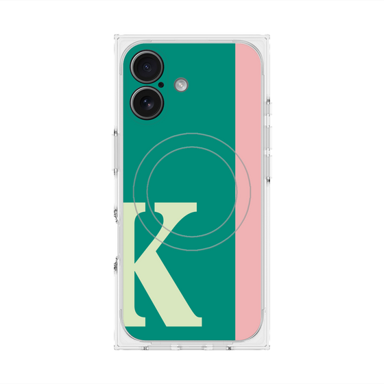 プレミアムスクエアケース with MagSafe［ オリジナル - initial color line - K green ］