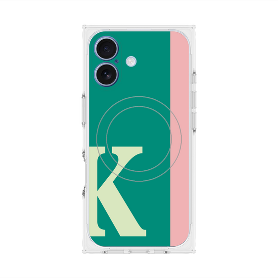 プレミアムスクエアケース with MagSafe［ オリジナル - initial color line - K green ］
