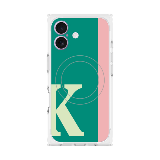 プレミアムスクエアケース with MagSafe［ オリジナル - initial color line - K green ］
