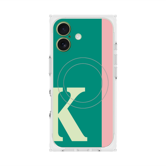 プレミアムスクエアケース with MagSafe［ オリジナル - initial color line - K green ］