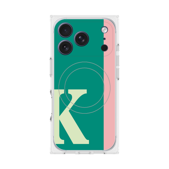 プレミアムスクエアケース with MagSafe［ オリジナル - initial color line - K green ］