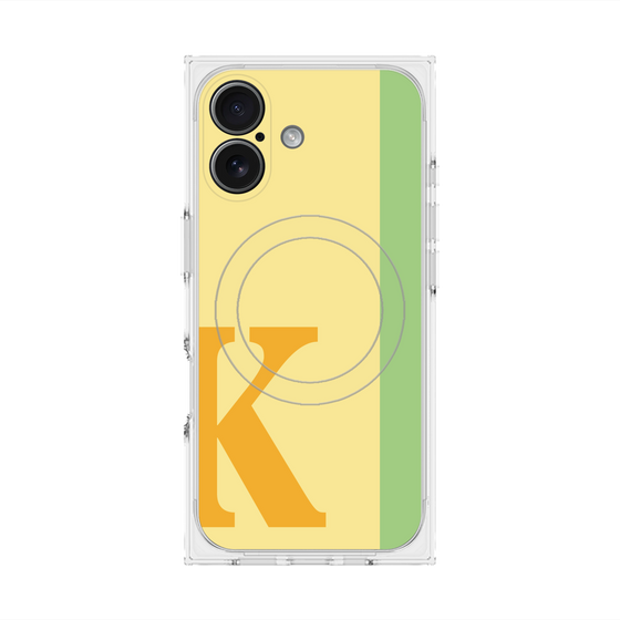 プレミアムスクエアケース with MagSafe［ オリジナル - initial color line - K yellow ］