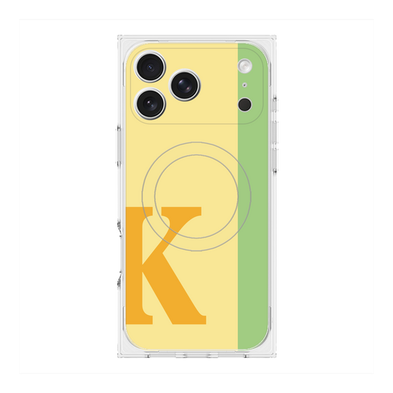 プレミアムスクエアケース with MagSafe［ オリジナル - initial color line - K yellow ］