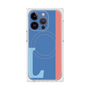 プレミアムスクエアケース with MagSafe［ オリジナル - initial color line - L blue ］