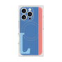 プレミアムスクエアケース with MagSafe［ オリジナル - initial color line - L blue ］