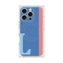 プレミアムスクエアケース with MagSafe［ オリジナル - initial color line - L blue ］