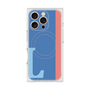 プレミアムスクエアケース with MagSafe［ オリジナル - initial color line - L blue ］