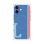 プレミアムスクエアケース with MagSafe［ オリジナル - initial color line - L blue ］