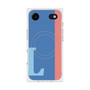 プレミアムスクエアケース with MagSafe［ オリジナル - initial color line - L blue ］
