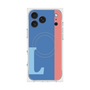 プレミアムスクエアケース with MagSafe［ オリジナル - initial color line - L blue ］
