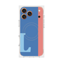 プレミアムスクエアケース with MagSafe［ オリジナル - initial color line - L blue ］
