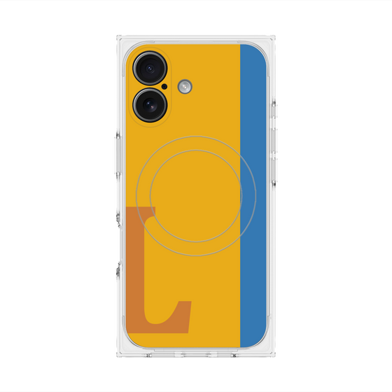 プレミアムスクエアケース with MagSafe［ オリジナル - initial color line - L orange ］