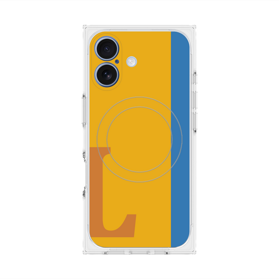 プレミアムスクエアケース with MagSafe［ オリジナル - initial color line - L orange ］
