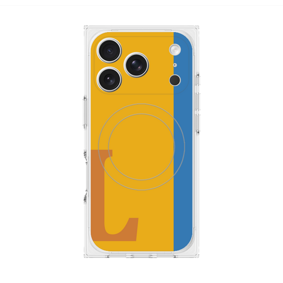 プレミアムスクエアケース with MagSafe［ オリジナル - initial color line - L orange ］