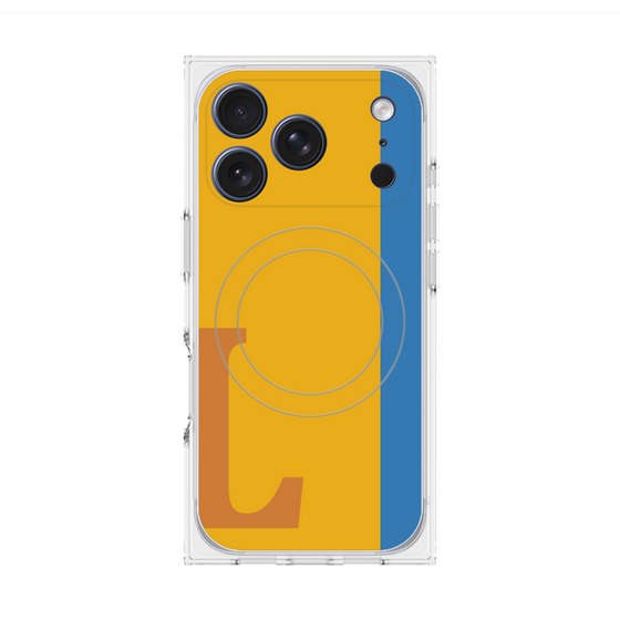 プレミアムスクエアケース with MagSafe［ オリジナル - initial color line - L orange ］