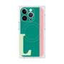 プレミアムスクエアケース with MagSafe［ オリジナル - initial color line - L green ］