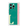 プレミアムスクエアケース with MagSafe［ オリジナル - initial color line - L green ］