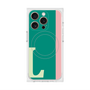 プレミアムスクエアケース with MagSafe［ オリジナル - initial color line - L green ］
