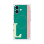 プレミアムスクエアケース with MagSafe［ オリジナル - initial color line - L green ］