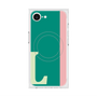 プレミアムスクエアケース with MagSafe［ オリジナル - initial color line - L green ］