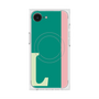 プレミアムスクエアケース with MagSafe［ オリジナル - initial color line - L green ］