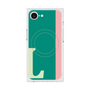 プレミアムスクエアケース with MagSafe［ オリジナル - initial color line - L green ］