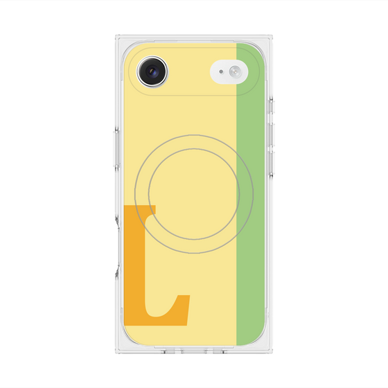 プレミアムスクエアケース with MagSafe［ オリジナル - initial color line - L yellow ］