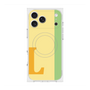プレミアムスクエアケース with MagSafe［ オリジナル - initial color line - L yellow ］