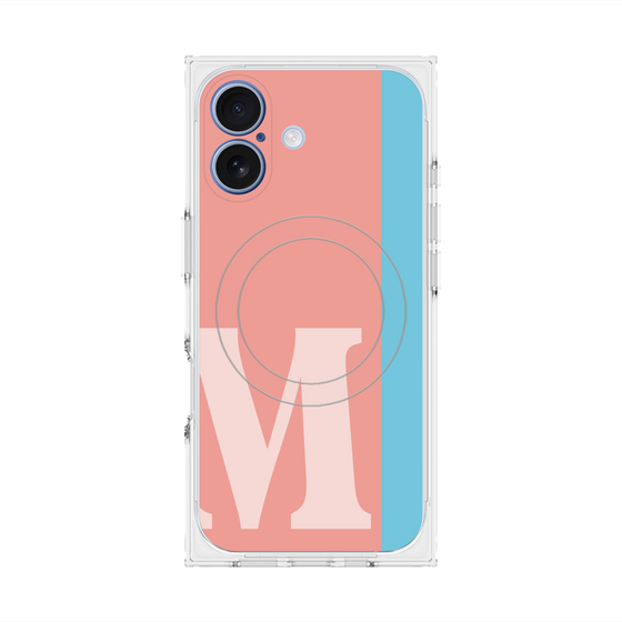 プレミアムスクエアケース with MagSafe［ オリジナル - initial color line - M pink ］