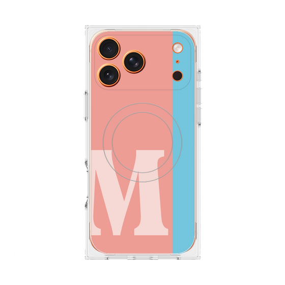 プレミアムスクエアケース with MagSafe［ オリジナル - initial color line - M pink ］