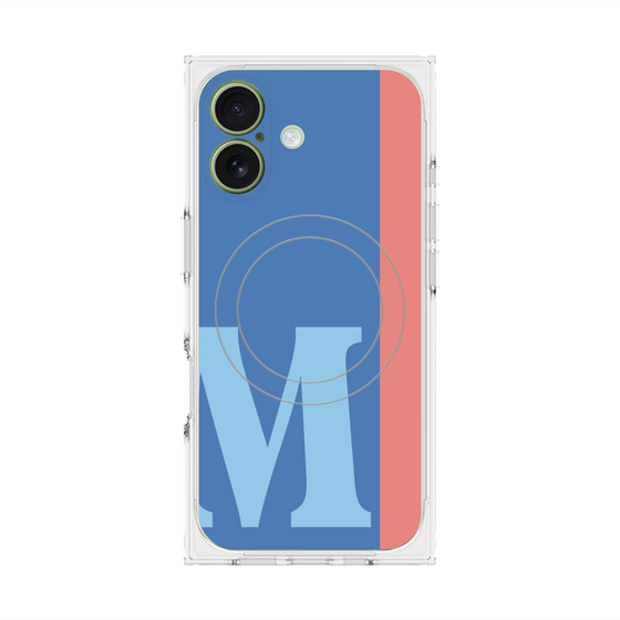 プレミアムスクエアケース with MagSafe［ オリジナル - initial color line - M blue ］