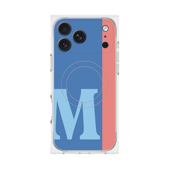 プレミアムスクエアケース with MagSafe［ オリジナル - initial color line - M blue ］