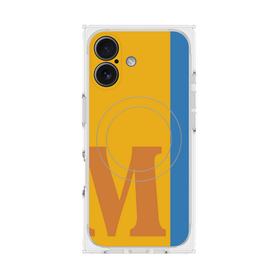 プレミアムスクエアケース with MagSafe［ オリジナル - initial color line - M orange ］