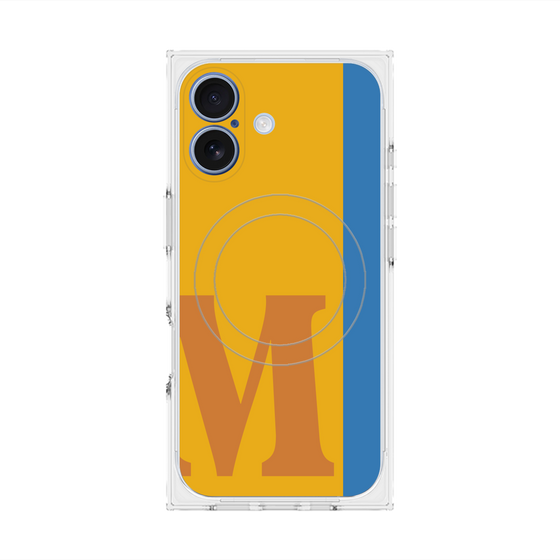 プレミアムスクエアケース with MagSafe［ オリジナル - initial color line - M orange ］