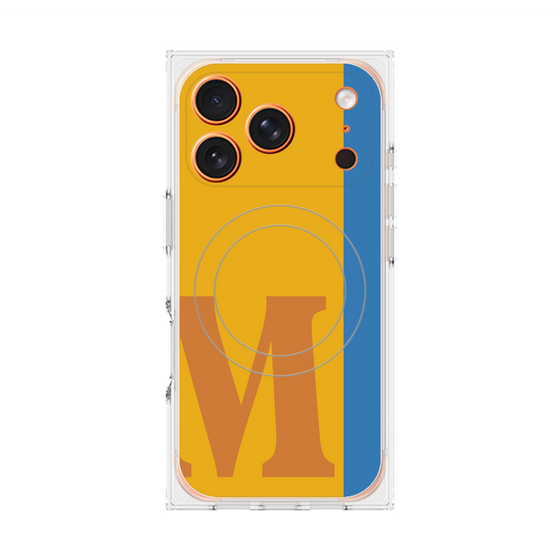 プレミアムスクエアケース with MagSafe［ オリジナル - initial color line - M orange ］