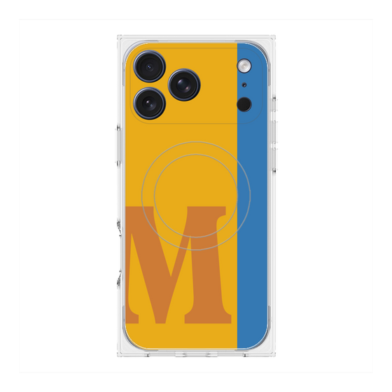 プレミアムスクエアケース with MagSafe［ オリジナル - initial color line - M orange ］