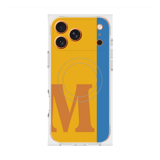 プレミアムスクエアケース with MagSafe［ オリジナル - initial color line - M orange ］