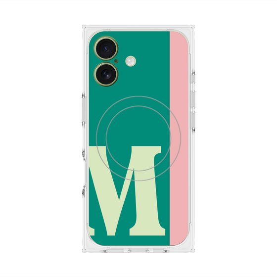 プレミアムスクエアケース with MagSafe［ オリジナル - initial color line - M green ］