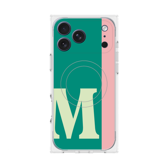 プレミアムスクエアケース with MagSafe［ オリジナル - initial color line - M green ］