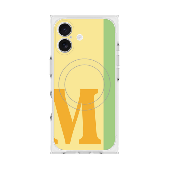 プレミアムスクエアケース with MagSafe［ オリジナル - initial color line - M yellow ］
