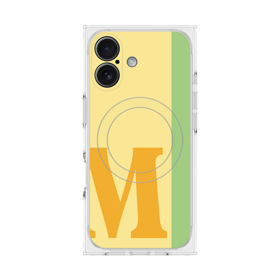 プレミアムスクエアケース with MagSafe［ オリジナル - initial color line - M yellow ］