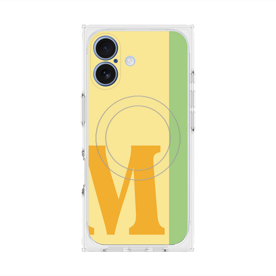 プレミアムスクエアケース with MagSafe［ オリジナル - initial color line - M yellow ］